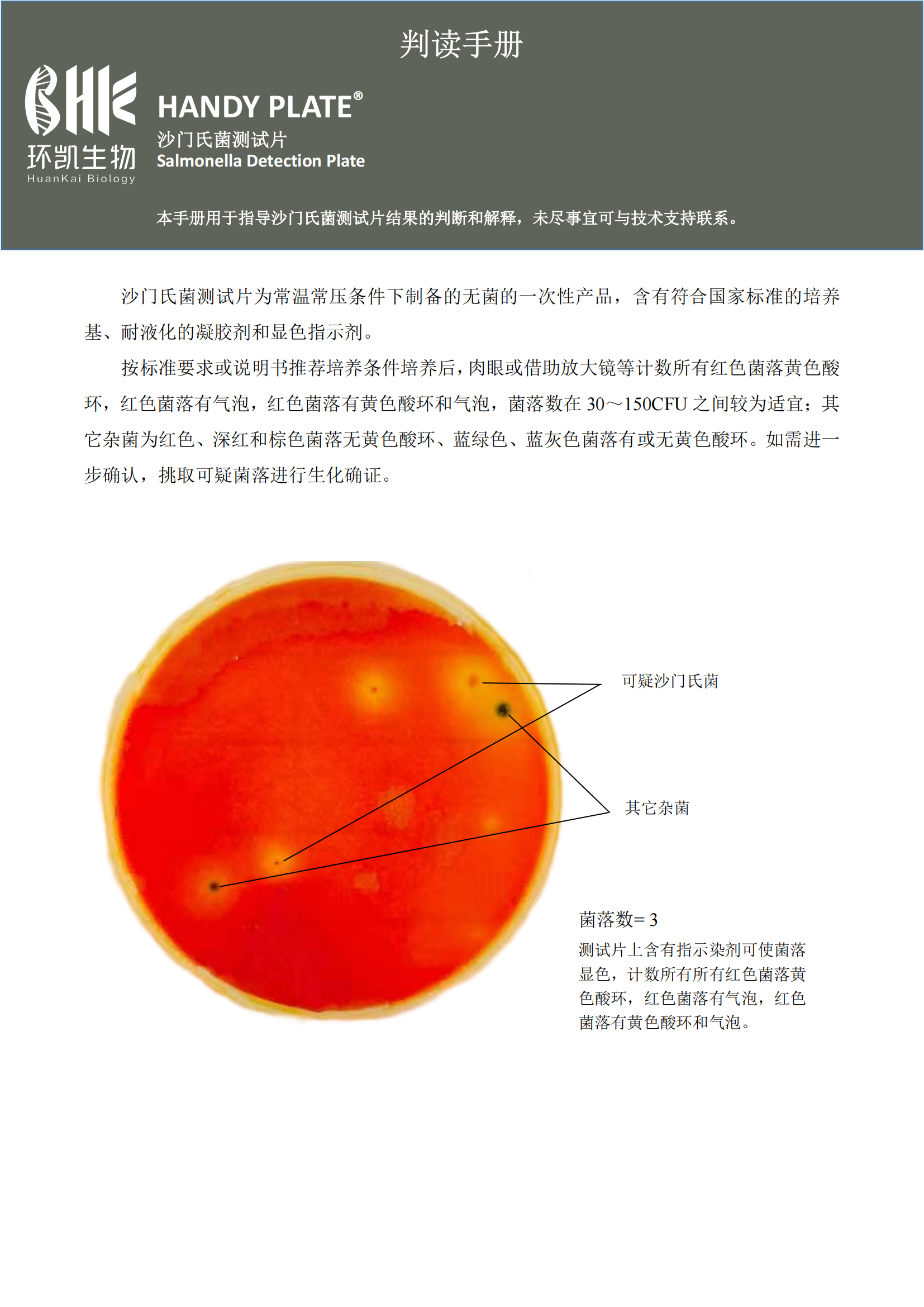 沙門(mén)氏菌測(cè)試片 判讀手冊(cè)